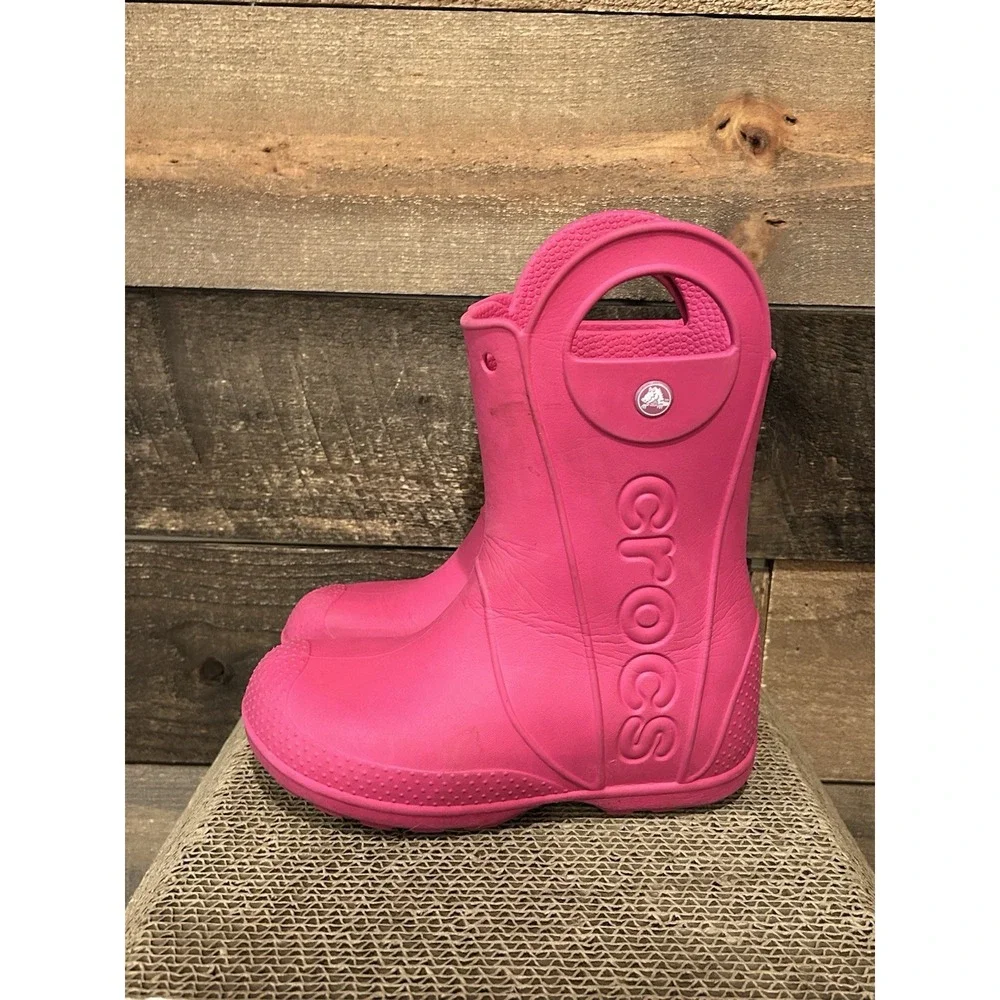 Children's Crocs Handle it Rain Boots Pink Kids' Size 1 (J1)‎